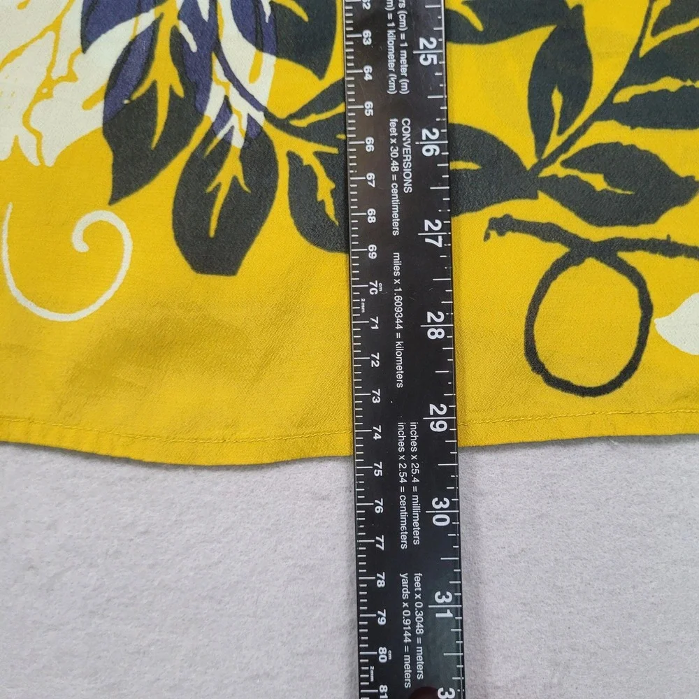 Cabi Womens XL Yellow Floral Silk Blend Sleeveless Tank Top Blouse Style 286
